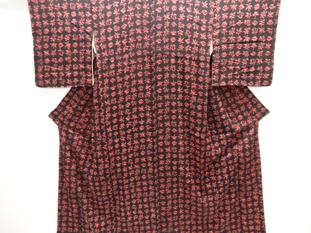 JAPANESE KIMONO / ANTIQUE KIMONO / TAISHO ROMAN STYLE / SILK / KINSHA / FLORAL PLANTS